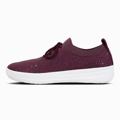 Fitflop F-Sporty Überknit Crystal - Sneaker Damen - Tiefes Rot (NLS792564)